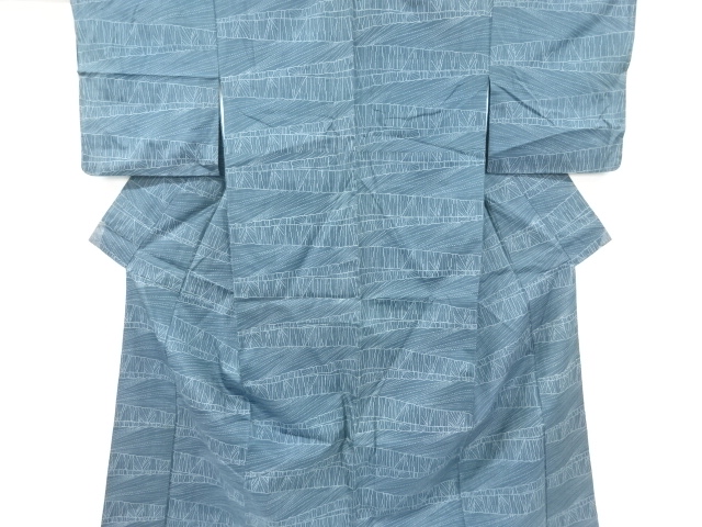 アンティーク　幾何学模様織り出しお召着物